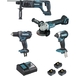 Ensemble de 4 machines MAKITA 18 V Li-Ion 5 Ah (DGA504 + DDF482 + DHR241 + DTD153) - DLX4080TX1