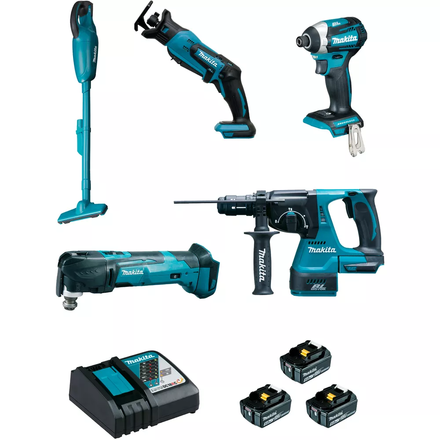 Ensemble de 5 machines 18 V Li-Ion - MAKITA - DLX5045TJ