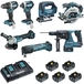PACK 7 MACHINES MAKITA DDF484 + DTD154 + DGA506 + DHS680 + DHR243 + DTM51 + DJV182 - DLX7014PTJ