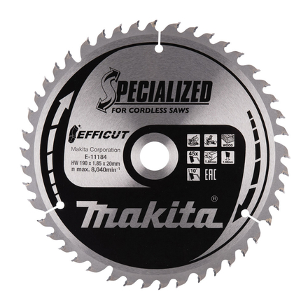 LAME EFFICUT BOIS 190x20MM 45D MAKITA - E11184