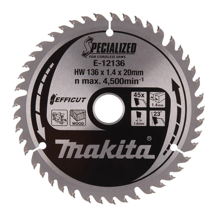 LAME CARBURE EFFICUT 136x20x45T MAKITA - E12136