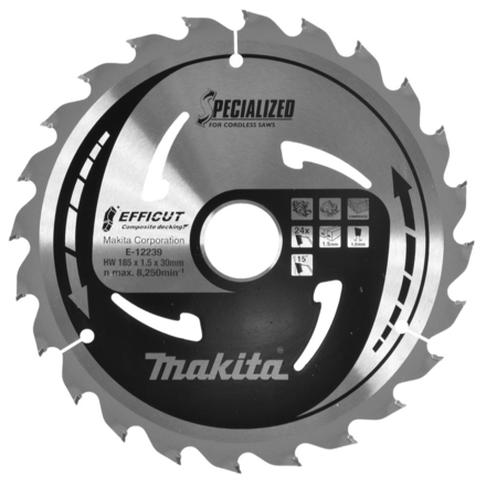 LAME CIRC EFFICUT BOIS COMPOSITE 185x30MM 24D MAKITA - E12239