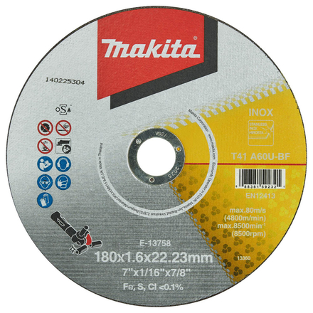 DISQUE À TRONÇONNER FIN 180X1,6X22,23MM MAKITA - E13758