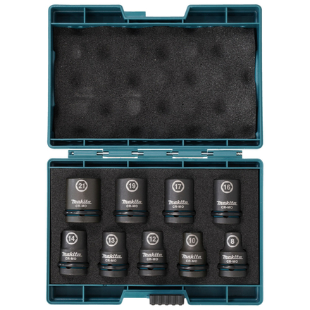 COFFRET 9 DOUILLES 1/2'' MAKITA - E16570