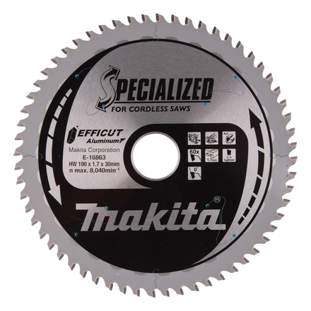 LAME CARB ALU EFFICUT 190X30MM 60D MAKITA - E16863
