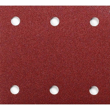 10 FEUILLES RECTANGULAIRES MAKITA ABRASIVES 114X102 MM GRAIN 40 - 3 + 3 TROUS - AUTO-AGRIPPANT-P330870-40
