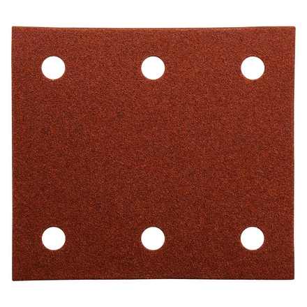 10 FEUILLES RECTANGULAIRES MAKITA ABRASIVES 114X102 MM GRAIN 100 - 3 + 3 TROUS - AUTO-AGRIPPANT-P330870-100