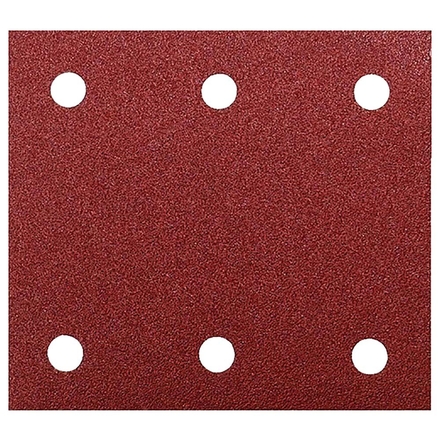 10 FEUILLES RECTANGULAIRES MAKITA ABRASIVES 114X102 MM GRAIN 150 - 3 + 3 TROUS - AUTO-AGRIPPANT-P330870-150