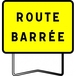 PANNEAU MISTRAL KC1 ROUTE BARREE D800 AVEC DISQUE DISTANCE T1 NADIA SIGNALISATION 201906