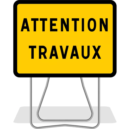 PANNEAU DE SIGNALISATION KC1 ATTENTION TRAVAUX 800X600MM CLASSE 1  KC122P800X600CLT NADIA