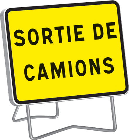 PANNEAU KC1 ' SORTIE DE CAMIONS ' CLASSE T1 + PIED - NADIA SIGNALISATION - N002201236