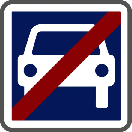 Panneau carré Fin de route à accès réglementé 350 Ecolign C108 cl1 - NADIA SIGNALISATION - CAR350E1C108