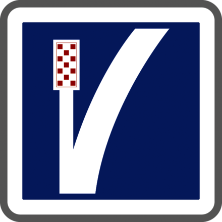 Panneau carré voie de détresse à gauche 350 Ecolign C26b cl1 - NADIA SIGNALISATION - CAR350E1C26b