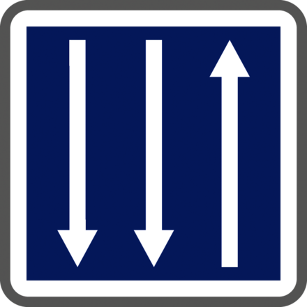 Panneau carré route trois voies directionnelles 350 Ecolign C29c cl1 - NADIA SIGNALISATION - CAR350E1C29c