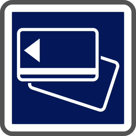 Panneau carré Paiement par carte bancaire ou accréditive 350 Ecolign C64b cl1 - NADIA SIGNALISATION - CAR350E1C64b