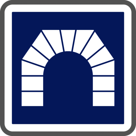 Panneau carré Entrée tunnel demi-tour interdit 350 Ecolign C111 cl2 - NADIA SIGNALISATION - CAR350E2C111