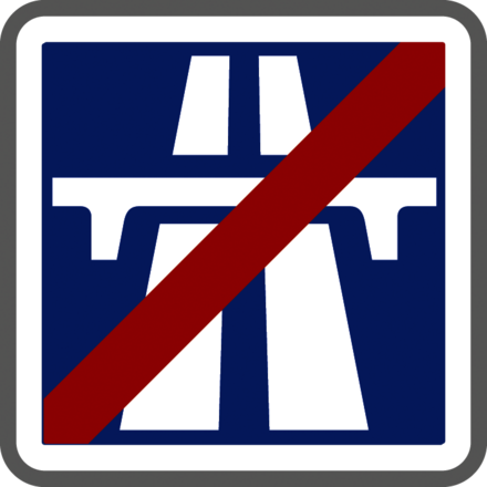 Panneau carré Fin section autoroute 350 Ecolign C208 cl2 - NADIA SIGNALISATION - CAR350E2C208