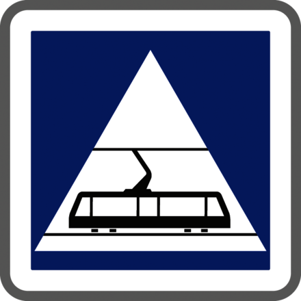 Panneau carré Traversée tramways 350 Ecolign C20c cl2 - NADIA SIGNALISATION - CAR350E2C20c
