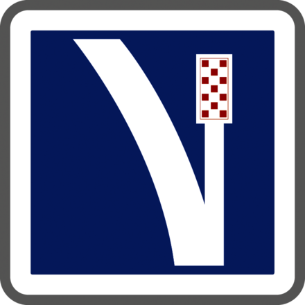 Panneau carré Voie de détresse à droite 350 Ecolign C26a cl2 - NADIA SIGNALISATION - CAR350E2C26a