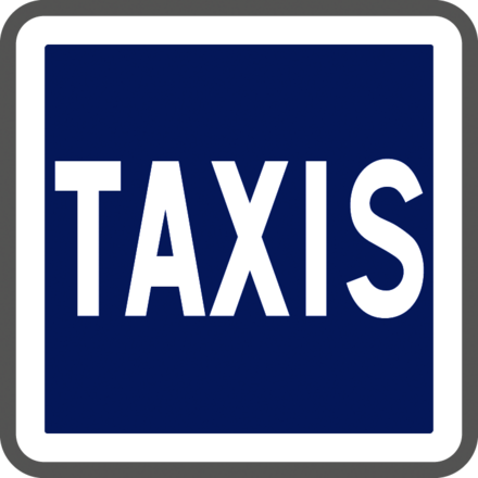 Panneau carré Station taxis arrêt réservé dimensions 350 Ecolign C5 cl2 - NADIA SIGNALISATION - CAR350E2C5