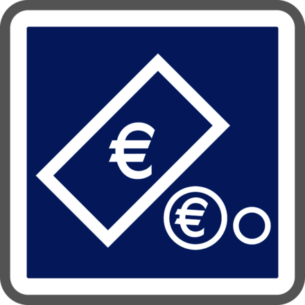 PANNEAU CARRÉ Paiement automatique par pièces et billets 350 ECOLIGN C64c cl2 - NADIA SIGNALISATION - CAR350E2C64c