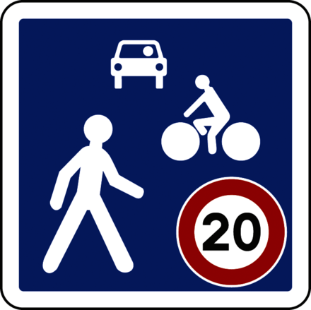 Panneau carré Entrée zone de rencontre 500 Ecolign B52 cl1 - NADIA SIGNALISATION - CAR500E1B52