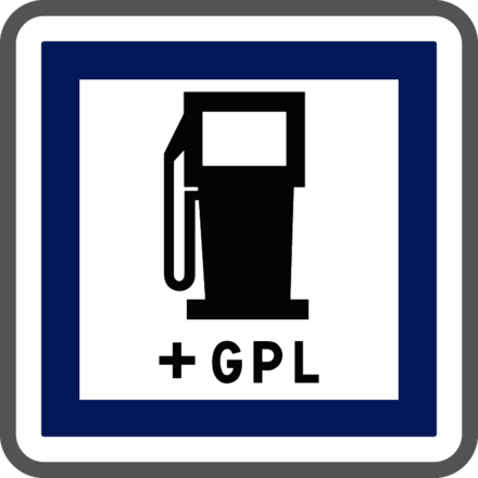 Panneau carré distribution de carburant GPL 500 CE15c cl1 - NADIA SIGNALISATION - CAR500E1CE15c