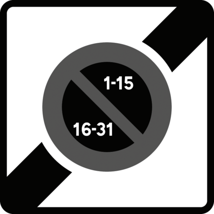 Panneau carré sortie zone stationnement alternance 500 Ecolign B50b cl2 - NADIA SIGNALISATION - CAR500E2B50b
