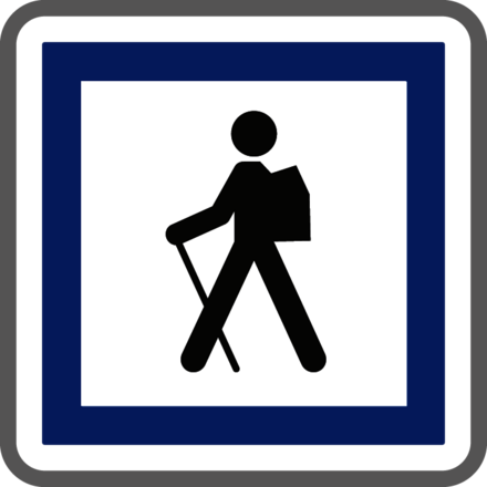 Panneau carré itinéraire pédestre départ 500 Ecolign CE6a cl2 - NADIA SIGNALISATION - CAR500E2CE6a