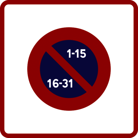 Panneau carré zone stationnement unilatéral 700 Ecolign B6b2 cl1 - NADIA SIGNALISATION - CAR700E1B6b2