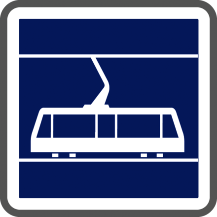 Panneau carré Indication d'arrêt de tramway 700 Ecolign C7 cl1 - NADIA SIGNALISATION - CAR700E1C7