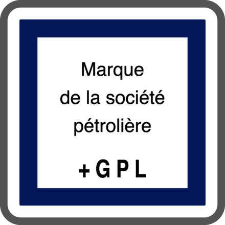 Panneau carré station service 24/7 GPL 700 CE15f cl1 - NADIA SIGNALISATION - CAR700E1CE15f