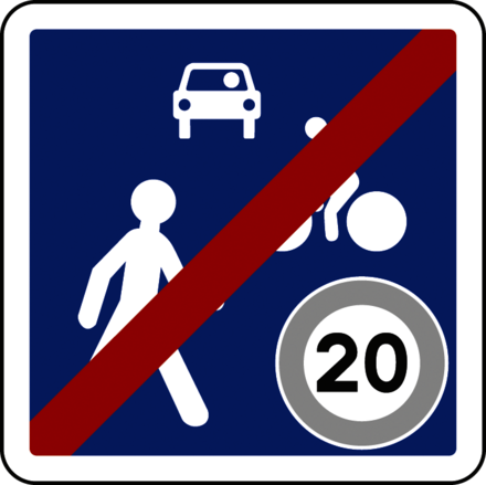 Panneau carré Sortie d'une zone de rencontre 700 Ecolign B53 cl2 - NADIA SIGNALISATION - CAR700E2B53
