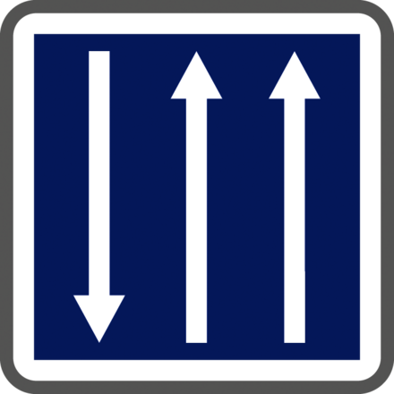 Panneau carré créneau dépassement 3 voies 900 Ecolign C29b cl1 - NADIA SIGNALISATION - CAR900E1C29b