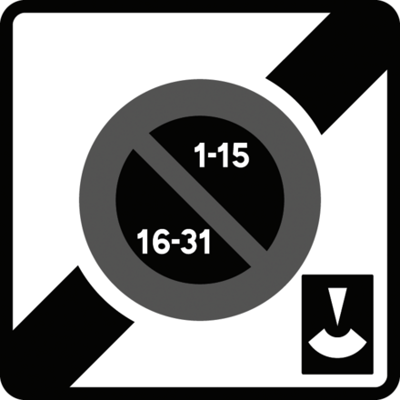 Panneau carré Sortie stationnement alternance Panneau disque 900 Ecolign B50e cl2 - NADIA SIGNALISATION - CAR900E2B50e
