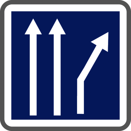 Panneau carré Voies affectées répartition intersection 900 Ecolign C24bex2 cl2 - NADIA SIGNALISATION - CAR900E2C24bex2