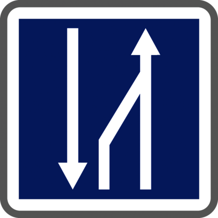 Panneau carré fin créneau dépassement trois voies 900 Ecolign C30 cl2 - NADIA SIGNALISATION - CAR900E2C30