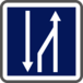Panneau carré fin créneau dépassement trois voies 900 Ecolign C30 cl2 - NADIA SIGNALISATION - CAR900E2C30