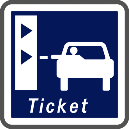Panneau carré présignalisation borne retrait ticket péage 900 Ecolign C62 cl2 - NADIA SIGNALISATION - CAR900E2C62
