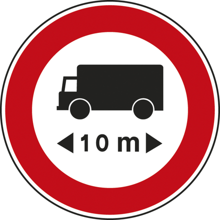 Panneau disque Accès interdit véhicules longueur supérieure 450 ECOLIGN B10a cl2 - NADIA SIGNALISATION - DIS450E2B10a