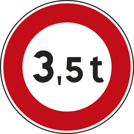 Panneau disque Accès interdit véhicules poids excédant 450 Ecolign B13 3T5 cl2 - NADIA SIGNALISATION - DIS450E2B13 3T5