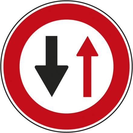Panneau disque Cédez le passage sens inverse 450 Ecolign B15 cl2 - NADIA SIGNALISATION - DIS450E2B15