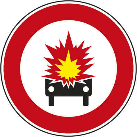 Panneau disque Accès Interdit aux Véhicules avec Marchandises Dangereuses 450 B18a cl2 - NADIA SIGNALISATION - DIS450E2B18a