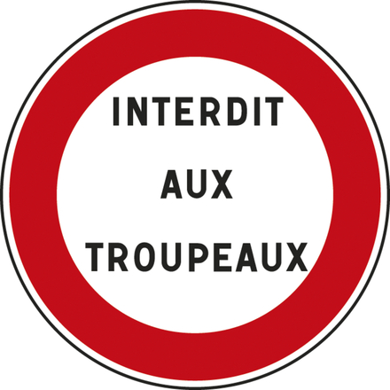 Panneau disque interdiction personnalisée 450 Ecolign B19 cl2 - NADIA SIGNALISATION - DIS450E2B19