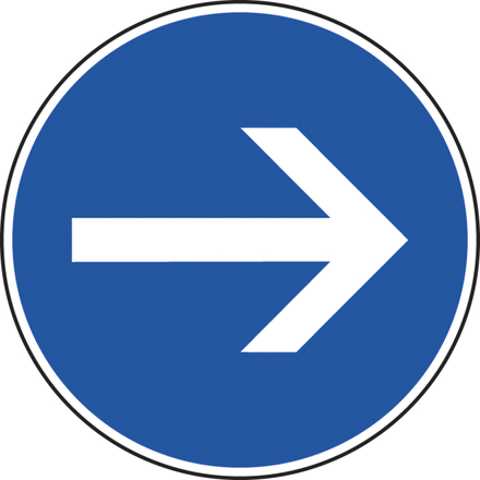 Panneau disque obligation de tourner à droite 450 Ecolign B21.1 cl2 - NADIA SIGNALISATION - DIS450E2B21.1
