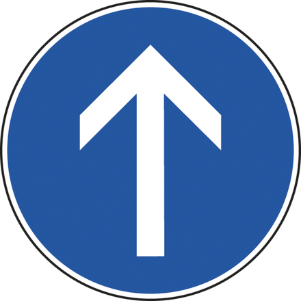 Panneau disque direction obligatoire prochaine intersection 450 Ecolign B21b cl2 - NADIA SIGNALISATION - DIS450E2B21b