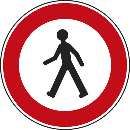 Panneau disque Accès interdit aux piétons 450 Ecolign B9a cl2 - NADIA SIGNALISATION - DIS450E2B9a