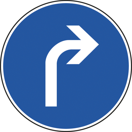 Panneau disque direction obligatoire à droite 650 Ecolign B21c1 cl2 - NADIA SIGNALISATION - DIS650E2B21c1