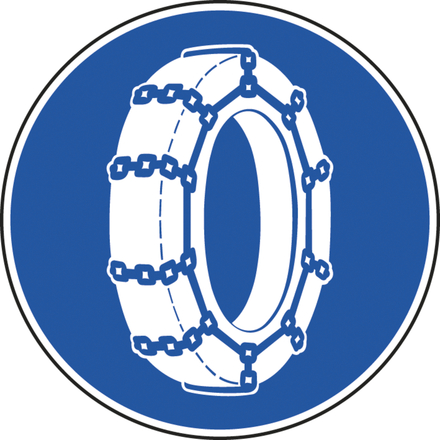 Panneau disque chaînes à neige obligatoires sur deux roues 650 Ecolign B26 cl2 - NADIA SIGNALISATION - DIS650E2B26