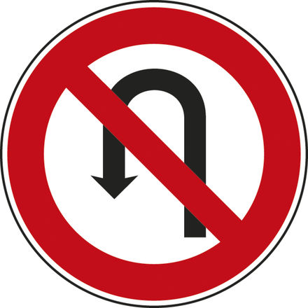 Panneau disque interdiction demi-tour prochaine intersection 650 Ecolign B2c cl2 - NADIA SIGNALISATION - DIS650E2B2c